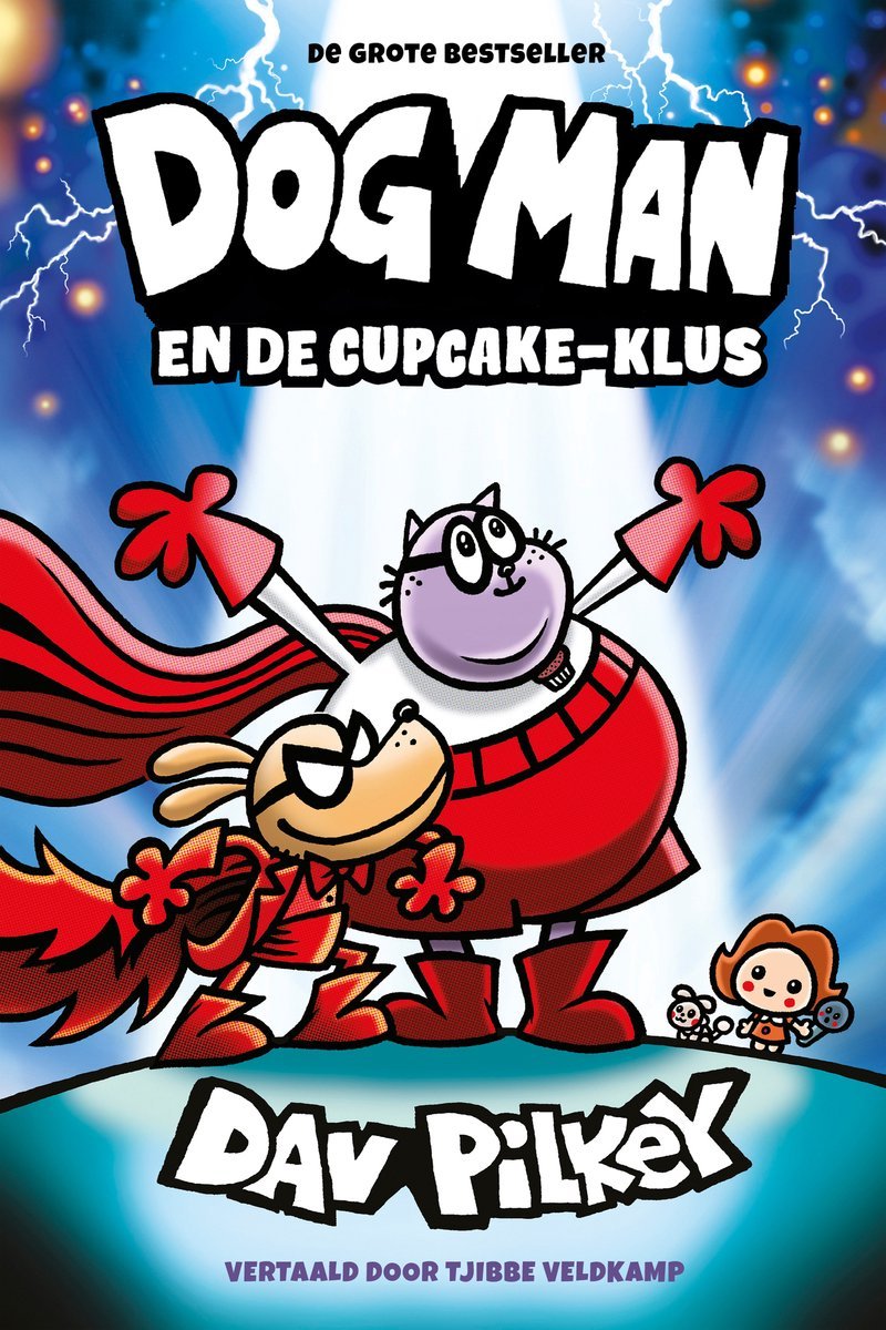 stripland_BENL's tweet photo. In #DogMan en de Cupcake-Klus, het 13de deel, wordt de stad aangevallen door de schattigste ruimtewezens ooit. Gelukkig is er Dikke Mik, oftewel Kapitein #Cupcake. Nu te koop! Oja, op #Netflix is de Dog Man animatiefilm vanaf morgen beschikbaar. #Condor #KidKat #DavPilkey https://t.co/7rQ47AIS2Z