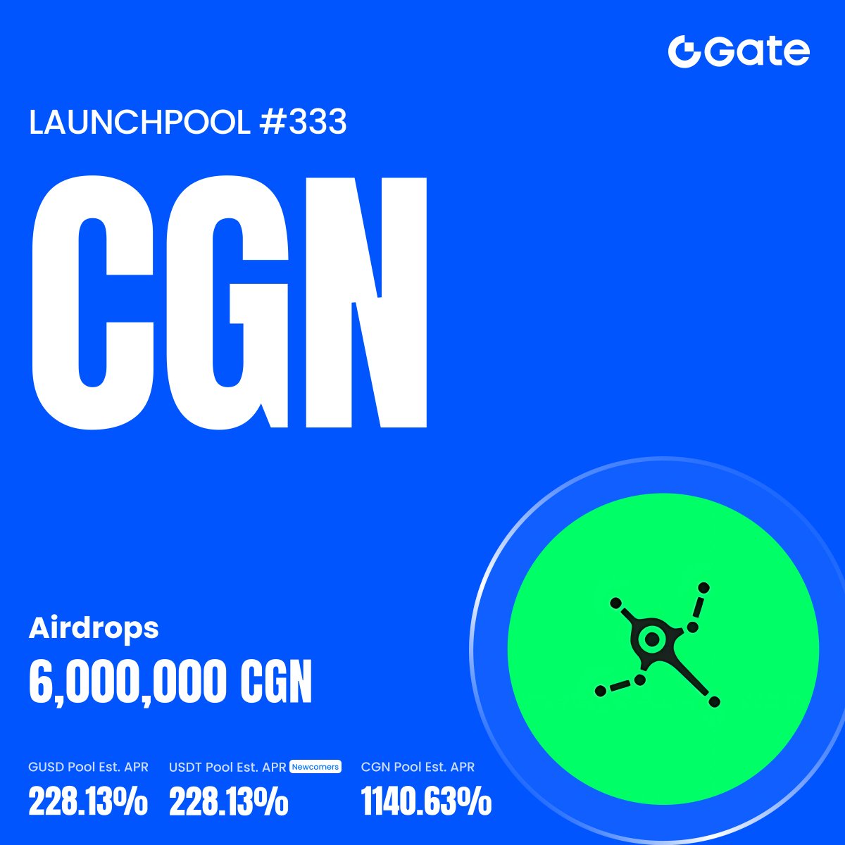 Gate_Launch's tweet image. Gate #Launchpool #333: Stake $GUSD $USDT $CGN to earn 6,000,000 $CGN @CygnusFi
 
🔹 100 $USDT bonus for newcomers
🔹 Enjoy 228.13% est. APR to stake $GUSD and $USDT
🔹 Mining Period: 12:00 PM, October 23 - November 4 (UTC)

Earn now: gate.com/launchpool/CGN…
More details:…