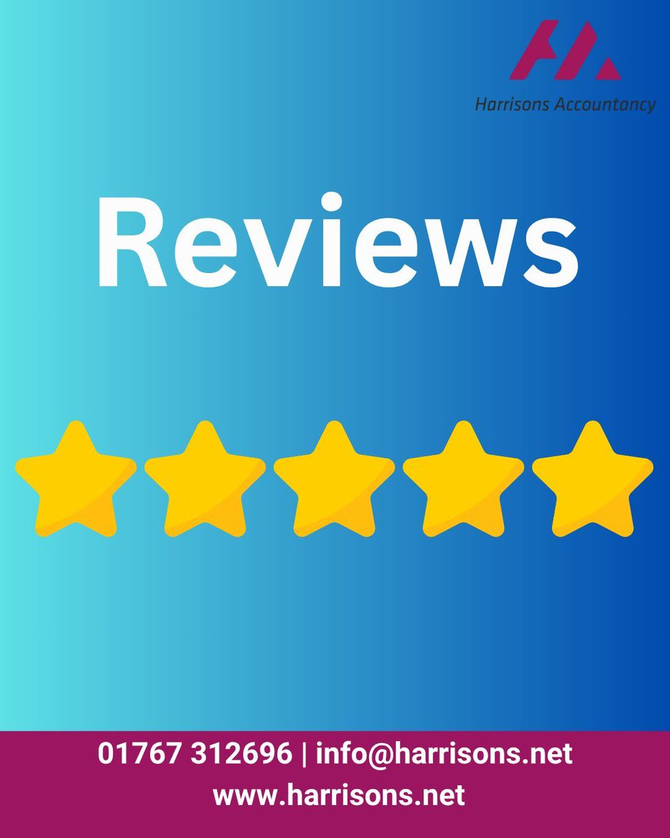 harrisonsnet's tweet photo. We're here for you every step of the way!

Help future clients make the best decision and choose us to be their accountant, all you need to do is leave a review on Google or Facebook! Thank you to everyone who has already left a review 🙌

Get in touch for a chat if you need any assistance with this: Call 01767 312696, email info@harrisons.net or send us a message. 

#Reviews #GreatClients #5starrating #Accountancy #Accounts #accountancy #charteredaccountant #accountant #accountants #accountantsuk #smallbusinesssupport #businessgrowth #businesstips #accounting #smallbusinessowner #selfemployed #sme