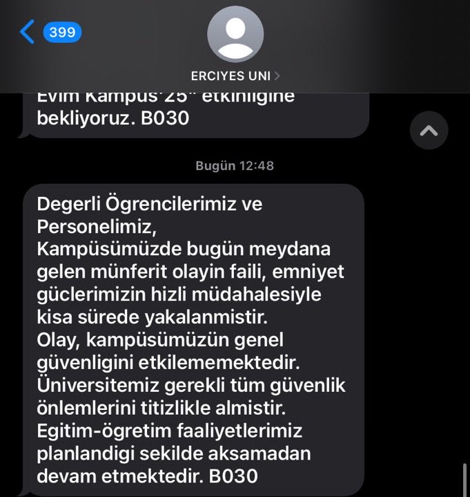Kampüsün içinde bir kadın av tüveği ile vurulmuşken hangi genel güvenlikten bahsediyorsuuz? Gerekli güvenlik önlemlerini almak için bu olayı mı beklediniz? #erciyesüniversitesi