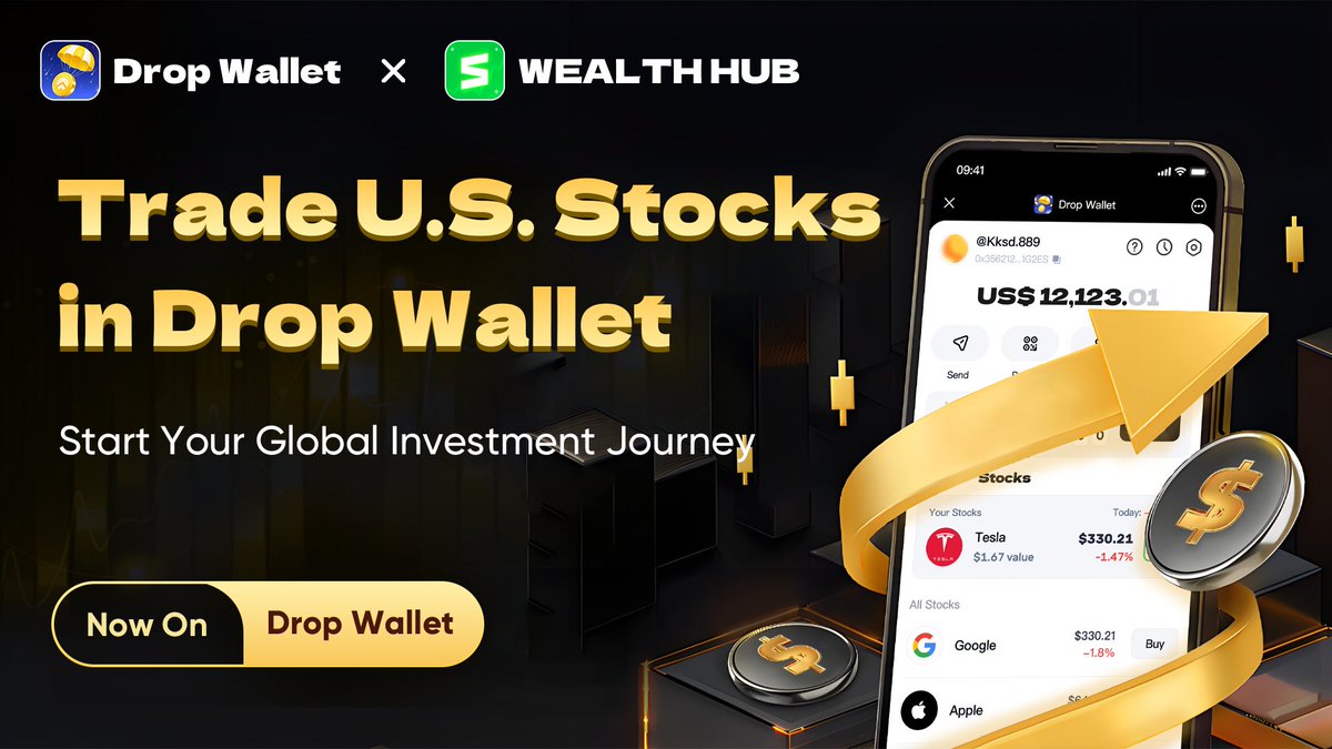 DropWalletHUB's tweet photo. ⭐ Trade U.S. Stocks on Drop Wallet!
🚀 Buy stocks + crypto in one place.

📌 How:
1⃣ Open Drop Wallet
2⃣ Tap “Stocks”
3⃣ Buy your favorite stock ✅

🤝 Powered by Drop Wallet × Wealth HUB
#DropWallet #Stocks #Crypto #DeFi #Worldchain #Worldcoin https://t.co/JUAYkNvEKF