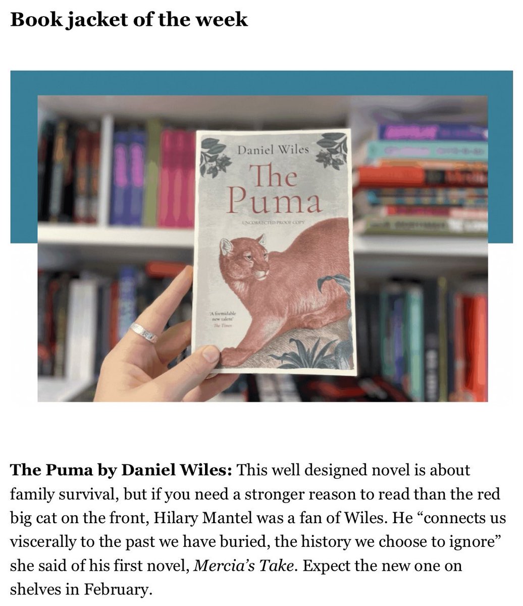 _SwiftPress's tweet image. @danswile’s The Puma was featured in this week’s The Times Books Newsletter for Book Jacket of the Week!

Cover design by Michal Kuzmierkiewicz.

Available for pre-order now: bit.ly/ThePuma