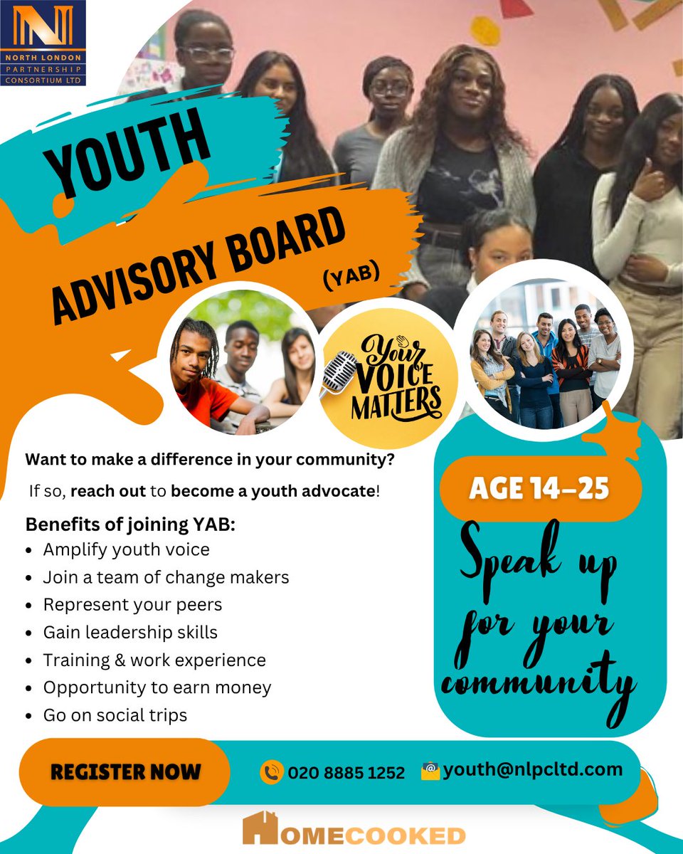 nlpcltd's tweet image. Get PAID to make a difference! YAB is looking for young people (16-25) from North Tottenham to join. 
Influence decisions, network with leaders, and earn money while impacting your community. 
Ready to be heard? REGISTER/REFER today: ciru.typeform.com/to/YLwqVWdl?ty…