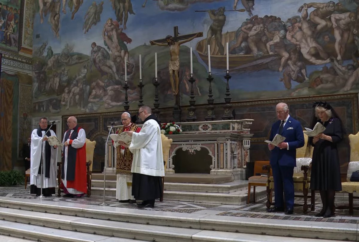 Nearly 500 years after the Reformation, an English monarch prays alongside the Pope once again. A historic day.