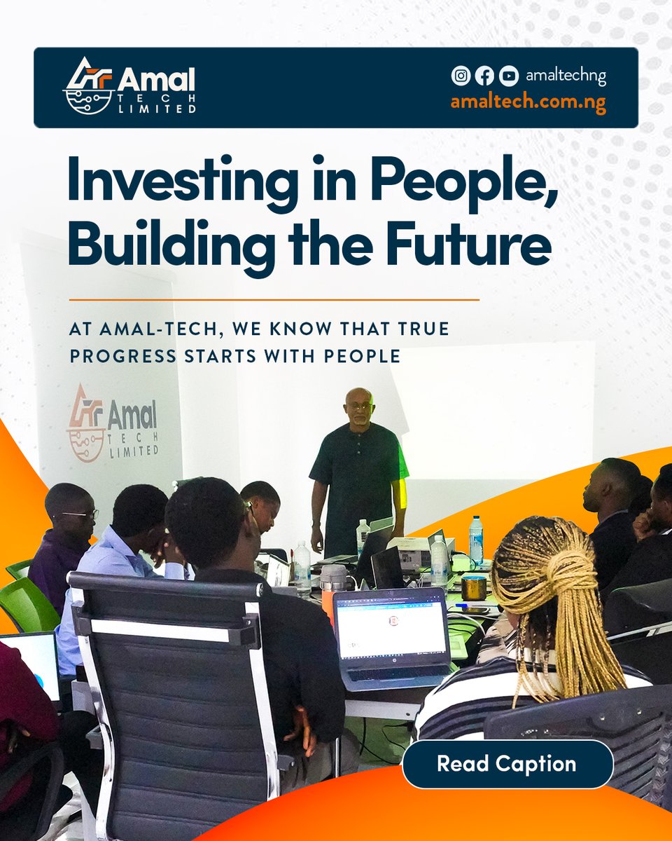 AmalTech_NG's tweet image. Investing in People, Building the Future

At Amal-Tech, we believe true progress starts with people. Through training, mentorship, and STEM support, we’re empowering the next generation of African innovators and building a stronger digital future.

#AmalTech #CSR #STEMEducation