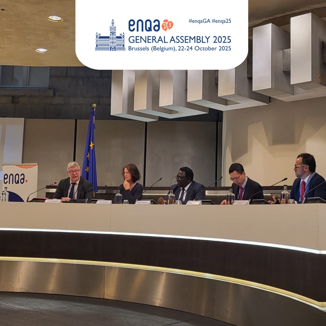ENQAtwt's tweet photo. Today's panels at #enqaGA explore the impact of QA and the ESG within and outside Europe:

💬 The ESG in a global context: "Connected by quality"
💬 QA as a key commitment of the #EHEA: lessons learnt and challenges ahead

➡️ Learn more: https://t.co/9N103bWGtR

#enqa25 https://t.co/e5kkDIquvQ