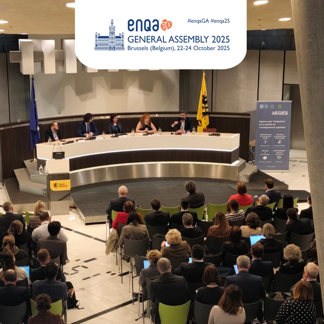 ENQAtwt's tweet photo. Today's panels at #enqaGA explore the impact of QA and the ESG within and outside Europe:

💬 The ESG in a global context: "Connected by quality"
💬 QA as a key commitment of the #EHEA: lessons learnt and challenges ahead

➡️ Learn more: https://t.co/9N103bWGtR

#enqa25 https://t.co/e5kkDIquvQ