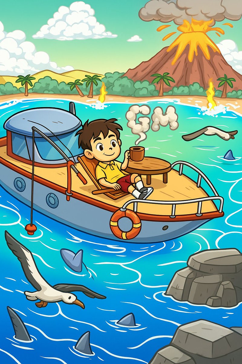 GM fam 🌊☀️
sailing through the onchain waves with calm vibes and coffee in hand  cuz even when the volcanos ready to blow we stay <a href="/base/">Base</a> and keep building