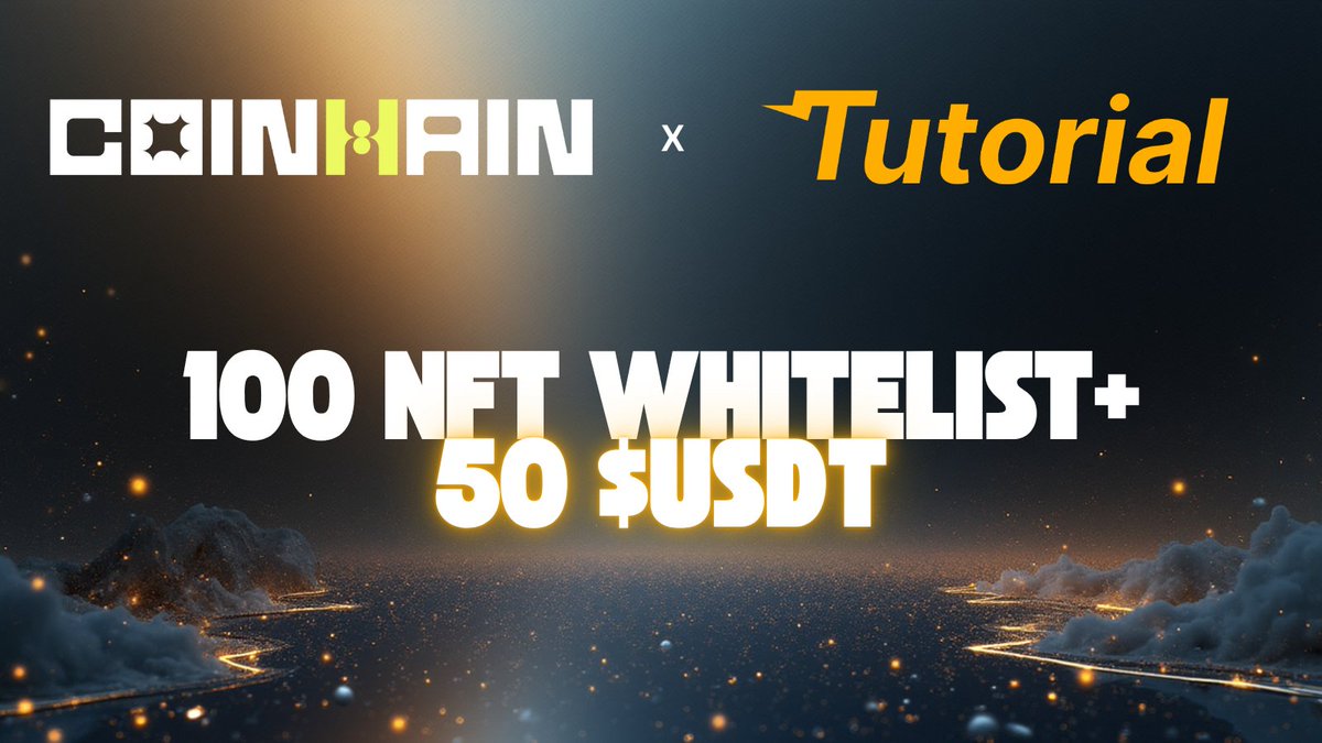 tutorialtoken's tweet image. Giveaway Time: Win 100 Coinhain NFT Whitelist Spots📋 & $50 USDT 💰!
We’re teaming up with Coinhain - newly arrived on BNB Chain with a brand-new DEX - to give away:
- 100 exclusive NFT whitelist spots (100 winners)
- $50 USDT (5 winners)
This NFT comes with significant utility…