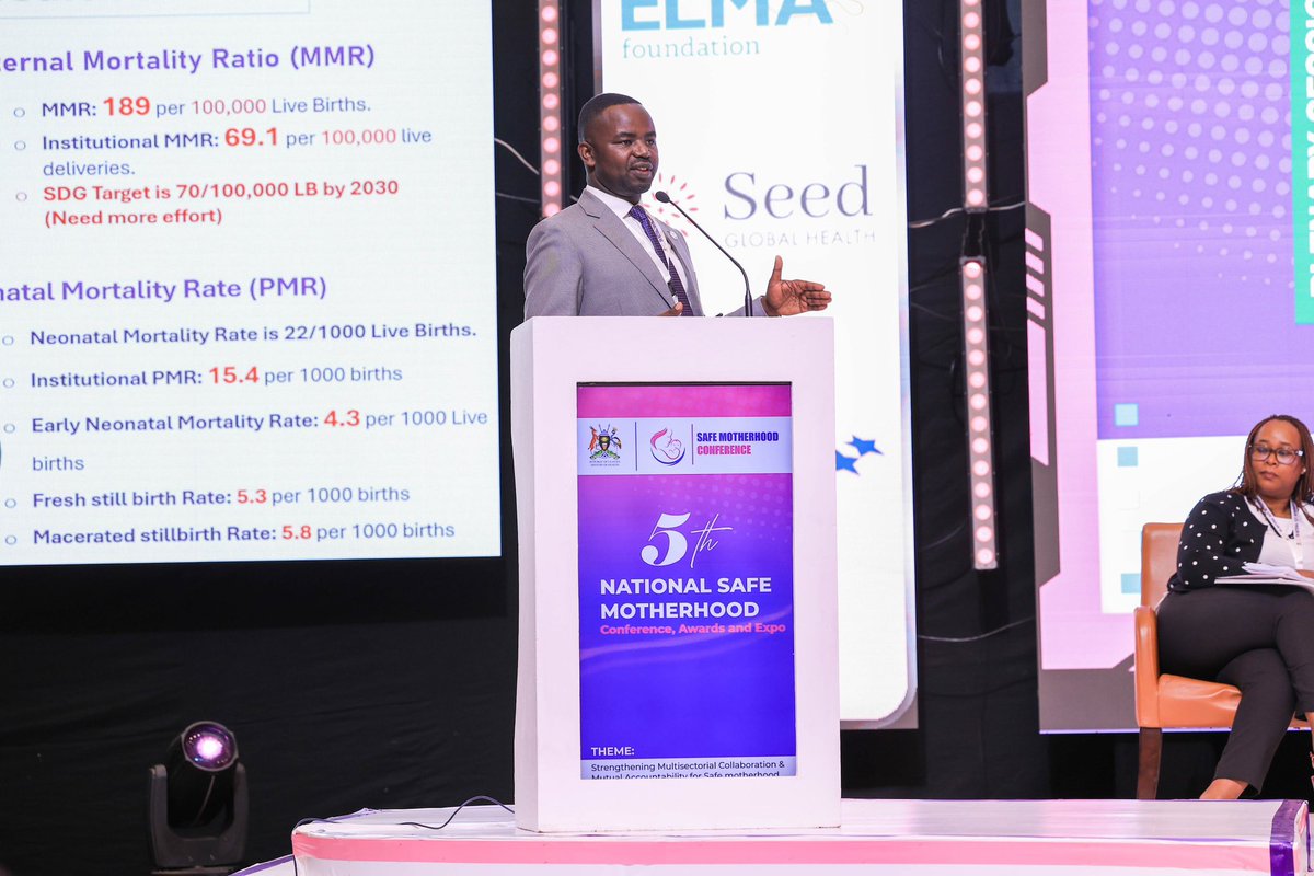 Dr. Richard Mugahi, Commissioner for Reproductive and Child Health, Ministry of Health Uganda, delivered the keynote address on accelerating progress toward Uganda’s 2030 goals. #SafeMotherhood #NewbornCare #NSMC2025