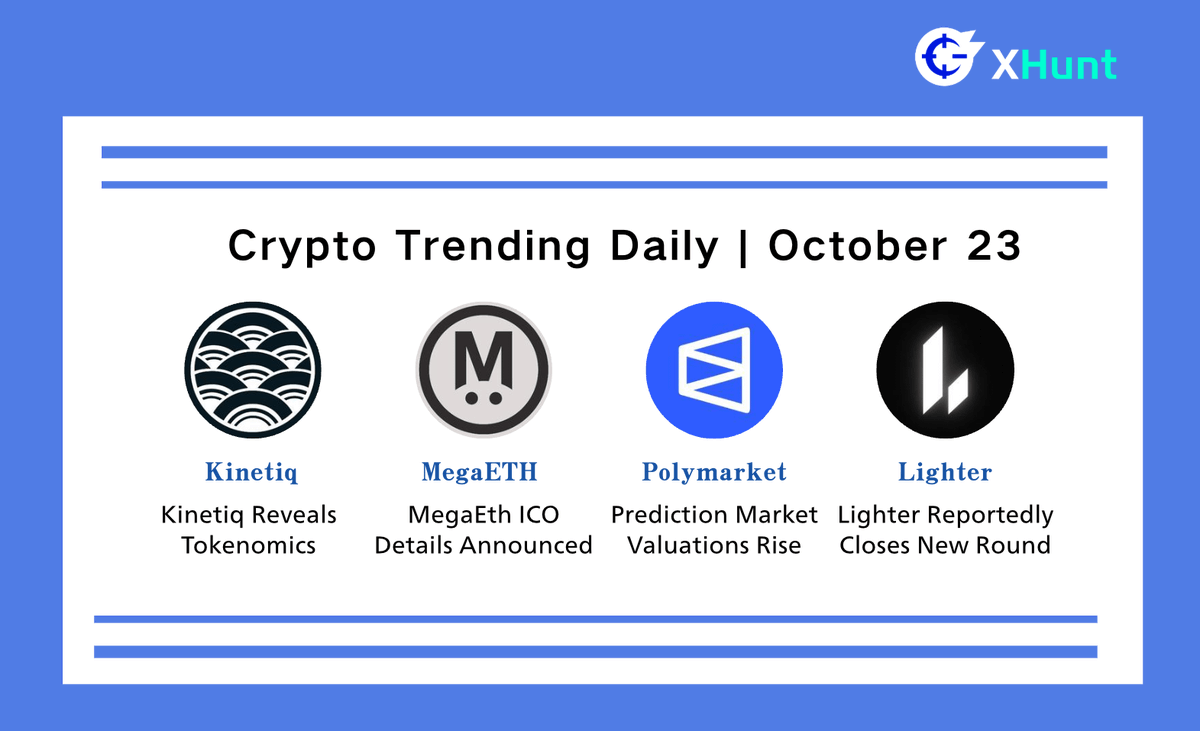XHunt | Crypto Daily - October 23 🎒 @KinetiqFND Kinetiq, the liquid  staking protocol on Hyperliquid, has just announced the tokenomics for its  $KNTQ token. The total 
