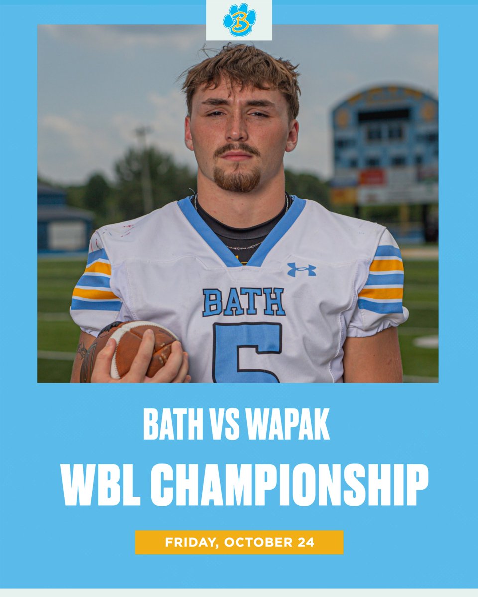 Gates open at 6:00.  Senior Night ceremony begins at 6:30.  Bath students pick up your free ticket at the middle school cafeteria on Friday night from 6:00 - 6:45.