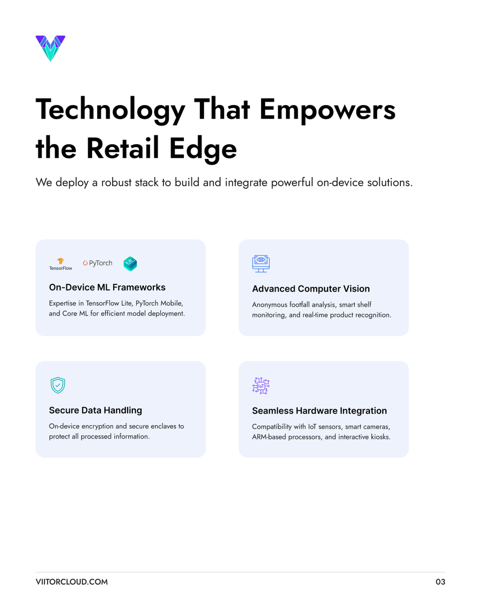 ViitorCloud's tweet image. Don’t wait on the cloud. Edge AI delivers sub‑second, in‑aisle decisions, trims bandwidth, and keeps data on‑device.

@ViitorCloud brings it to life with edge MLOps: compression, secure updates, and fleet orchestration across cameras &amp;amp; kiosks.

#EdgeAI #OnDeviceAI #ViitorCloud