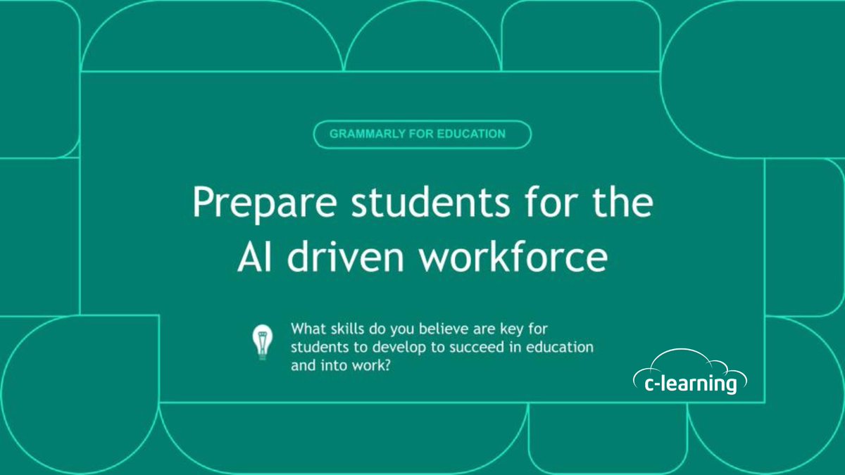 C_learning_net's tweet image. 💡 The future workforce is AI-driven — are today’s students ready?

We’re helping educators equip learners with the skills to thrive in an AI-powered world through Grammarly for Education.

📧 Contact us: connect@c-learning.net

#AI #EdTech #FutureOfWork #GrammarlyForEducation…