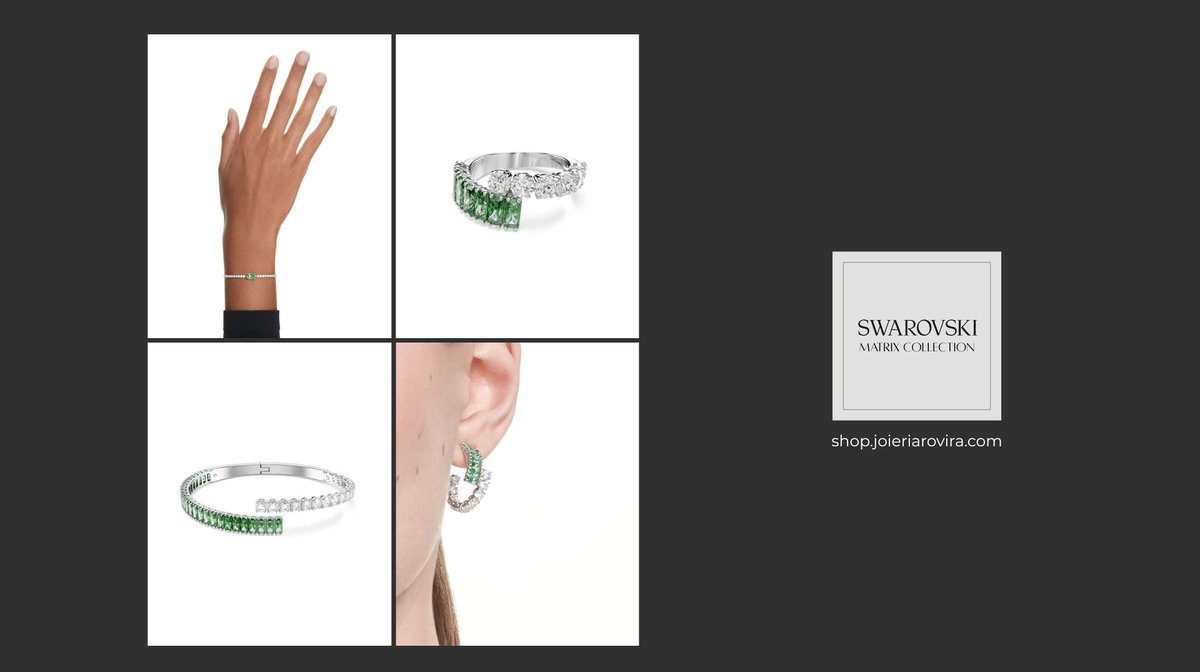 ✨ Brilla con la colección Matrix de Swarovski ✨
Una explosión de elegancia y luz que transforma cualquier look. La colección Matrix combina formas atemporales con el espectacular brillo de los cristales Swarovski 💚, creando piezas que destacan por su armonía y sofisticación.
