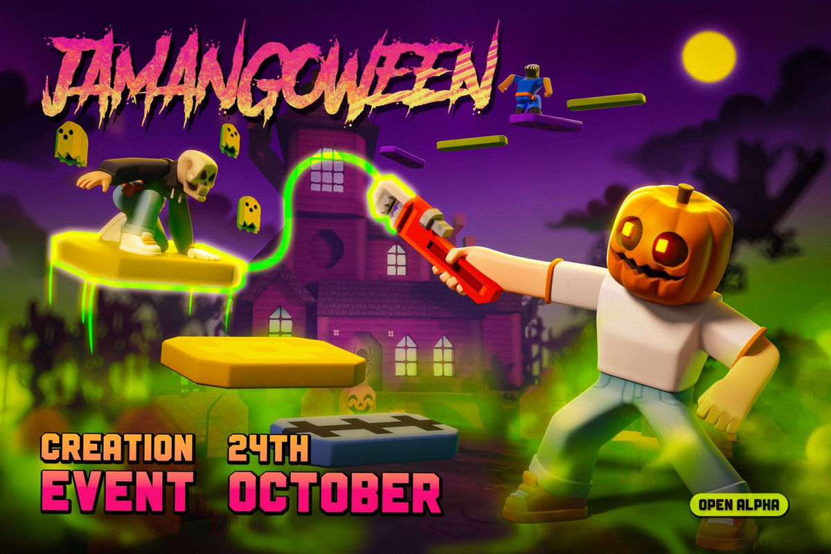 Your sign to build something cursed 🎃

Jamangoween starts Friday (tomorrow).
New tools, spooky templates, $1,000 in prizes.

Details → jamango.io/discord

#gamejam #gamedev #browsergames