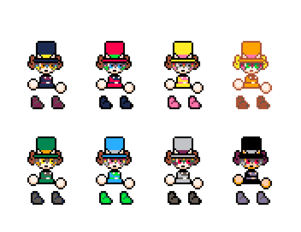 #ゆる格2 
グランプリのペコラくんちゃんのドットを勝手に作ろうシリーズ。
カラーバリエーション編。