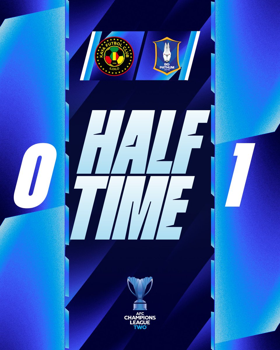 TheAFCCL's tweet photo. 𝗛𝗧 | 🇵🇭 Kaya FC-Iloilo 0️⃣-1️⃣ BG Pathum United 🇹🇭
A tight first half sees the visitors take a narrow lead into the break thanks to Jordan Emaviwe’s early strike!
Watch 𝙇𝙄𝙑𝙀: https://t.co/1axF0y0LCP
#ACLTwo | #KAYvBGP https://t.co/cFXdsnBS0R