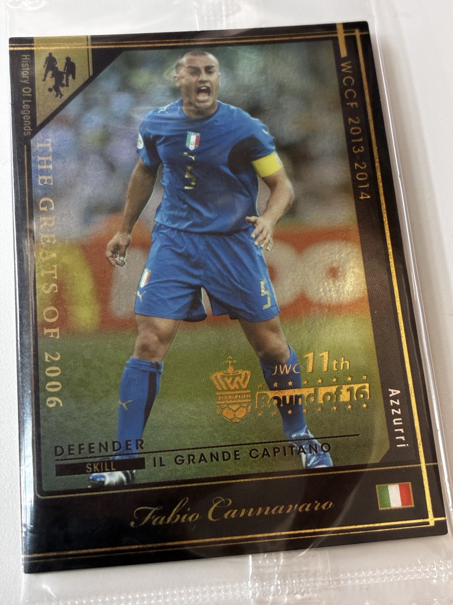 WCCF】 カード型賞状カンナバーロ お取り扱いあります🙋‍♂️ お求めは