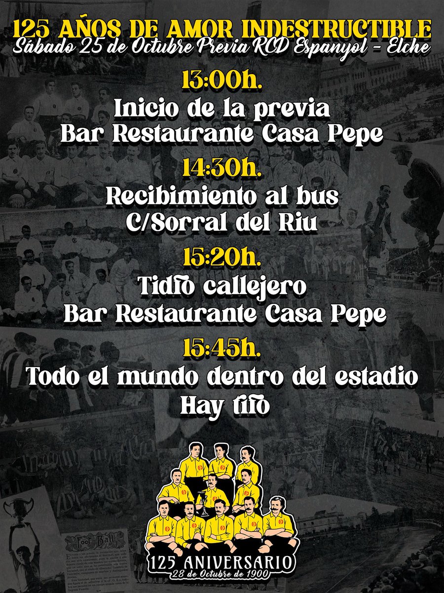 LA PREVIA‼️

125 años de amor indestructible.

#RCDE