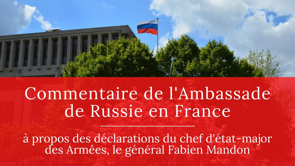 Russie en France (@ambrusfrance) on Twitter photo 🇷🇺🖋 L’Ambassade juge nécessaire de rassurer les citoyens français : la Russie n’a jamais eu, et n’a toujours pas, l’intention d’attaquer la France ou quelque autre pays de l’Union européenne, ni aujourd’hui, ni dans trois ou quatre ans, ni à l’avenir.
👉 facebook.com/AmbassadeRussi… 🇷🇺🖋 L’Ambassade juge nécessaire de rassurer les citoyens français : la Russie n’a jamais eu, et n’a toujours pas, l’intention d’attaquer la France ou quelque autre pays de l’Union européenne, ni aujourd’hui, ni dans trois ou quatre ans, ni à l’avenir.
👉 facebook.com/AmbassadeRussi…