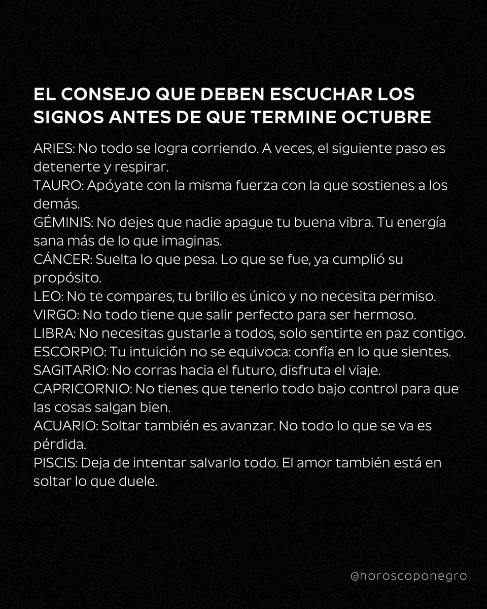 horoscoponegro's tweet photo. El consejo que los signos deben escuchar antes de que termine el mes 🔮 https://t.co/sEggq7L4WD