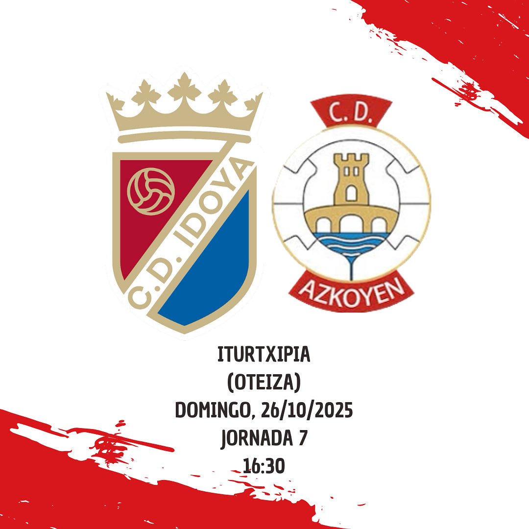 ⚔️ JORNADA 7 🆚 <a href="/CD_Azkoyen/">CD AZKOYEN</a> 

🎫 Por acuerdo entre los clubes, los socios del C.D.Azkoyen tendrán las entradas a 5€ presentando su carnet de abonado. 

#aupaidoya