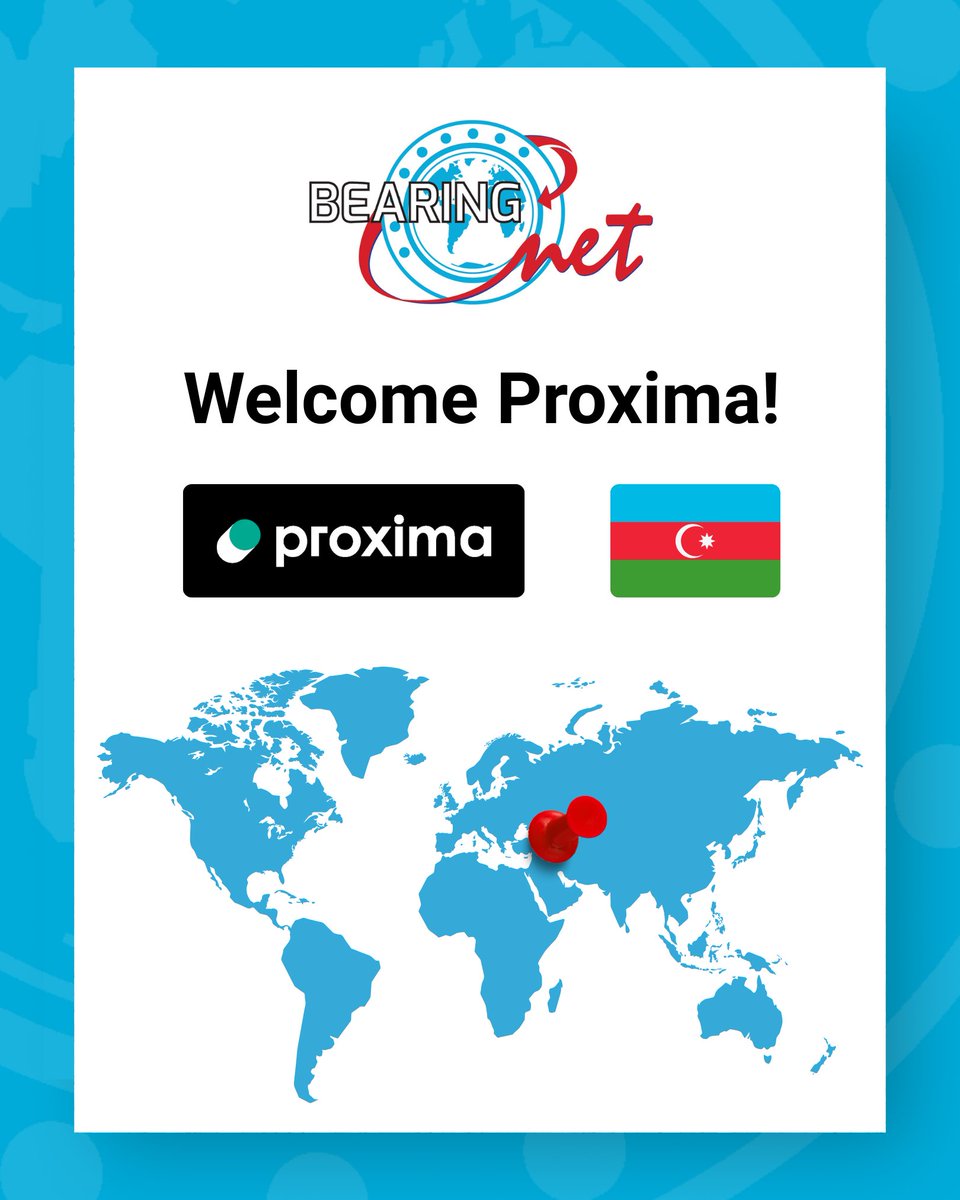 BearingNet's tweet image. Welcome to our newest member from Azerbaijan 🇦🇿 The latest country to join our global member list.

Find out more about Proxima here: proxima.az
View the full BearingNet member list here: bearingnet.net/Home/Members
#bearingnet #distributors #bearings #powertransmission