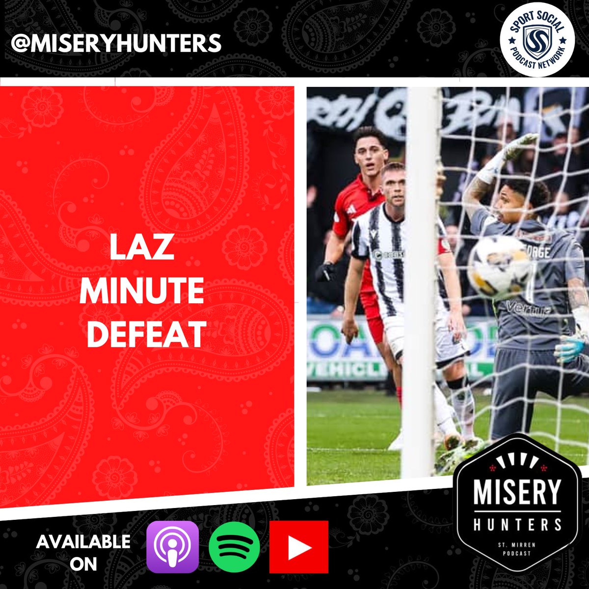 🆕🎙️ - Laz Minute Defeat

Sam &amp; Mark talk positives and negatives from a painful late home defeat, as well as discussing the ongoing SMISA vote and previewing the weekend’s trip to Dundee. 

linktr.ee/miseryhunters