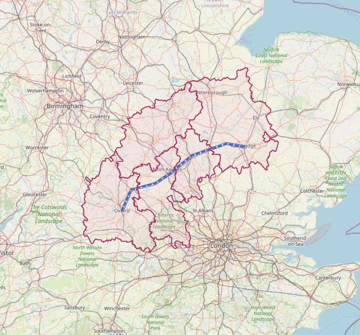 TODAY the government announced a package for infrastructure, homes and business space for the Oxford-Cambridge Growth Corridor.

The Growth Corridor could add up to £78 bn to the economy by 2035 📈

🧵Here are the big takeaways (+ the REOPENING of a railway line after 60 years)