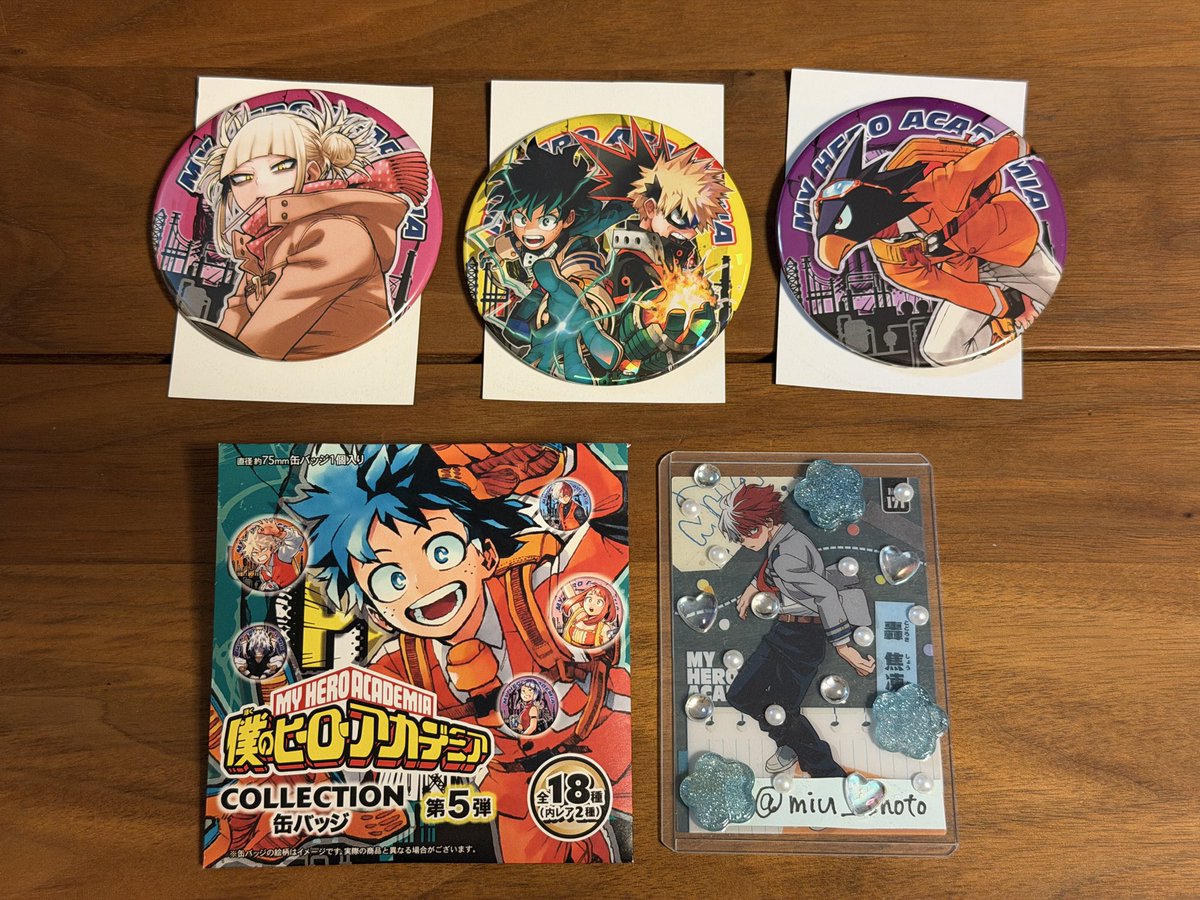 miu_shoto's tweet photo. 【交換】僕のヒーローアカデミア ヒロアカ COLLECTION缶バッジ 第5弾

譲）緑谷出久＆爆豪勝己、常闇踏陰、トガヒミコ

求）同種 轟焦凍

郵送希望です。難しいとは思いますが、検索からでもお気軽にお声掛けください！よろしくお願いいたします！ https://t.co/aMMKhIS0Ms