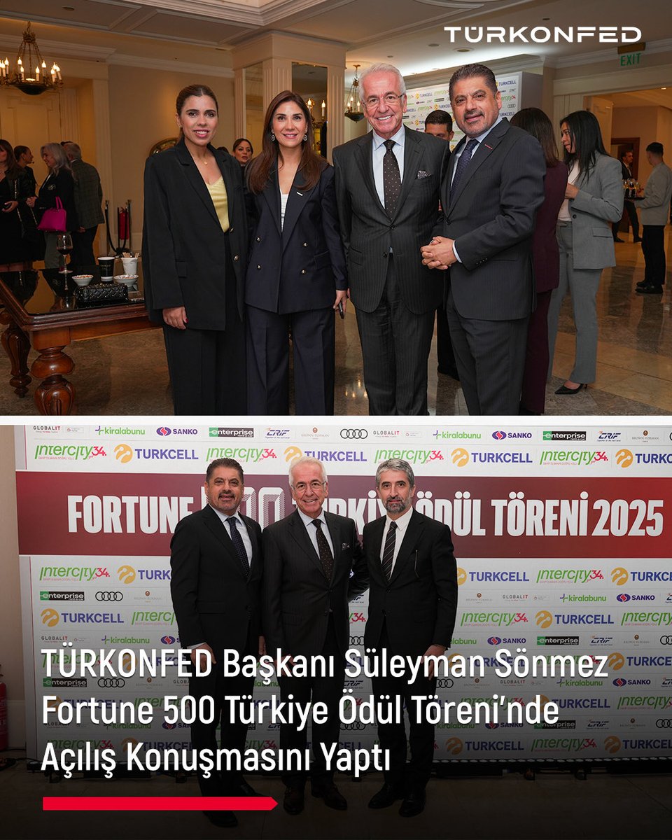 TÜRKONFED Başkanı Süleyman Sönmez, Fortune 500 Türkiye Ödül Töreni’nde açılış konuşmasını gerçekleştirdi. Konuşmasında şu ifadeleri kullandı:

“İçinden geçtiğimiz kırılma çağında ülkemizin yönünü belirleyecek güçlü bir irade göstermeye ihtiyaç var. Biz TÜRKONFED olarak, o iradeyi