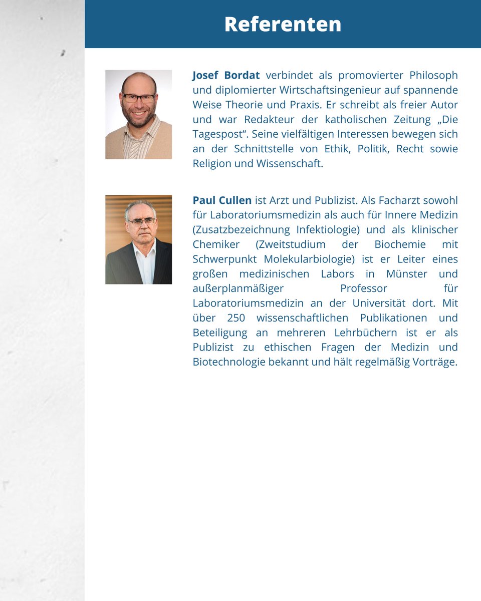 Herzliche Einladung! In diesem Jahr mit besonders spannenden Referenten - vom Moraltheologen bis zur Entwicklerin von Gehirn-Computer-Schnittstellen ist alles dabei. Es wird also richtig interdisziplinär und perspektivenreich. 😊
Anmeldung und Infos: 
cdl-online.net/uploads/pdf/fl…