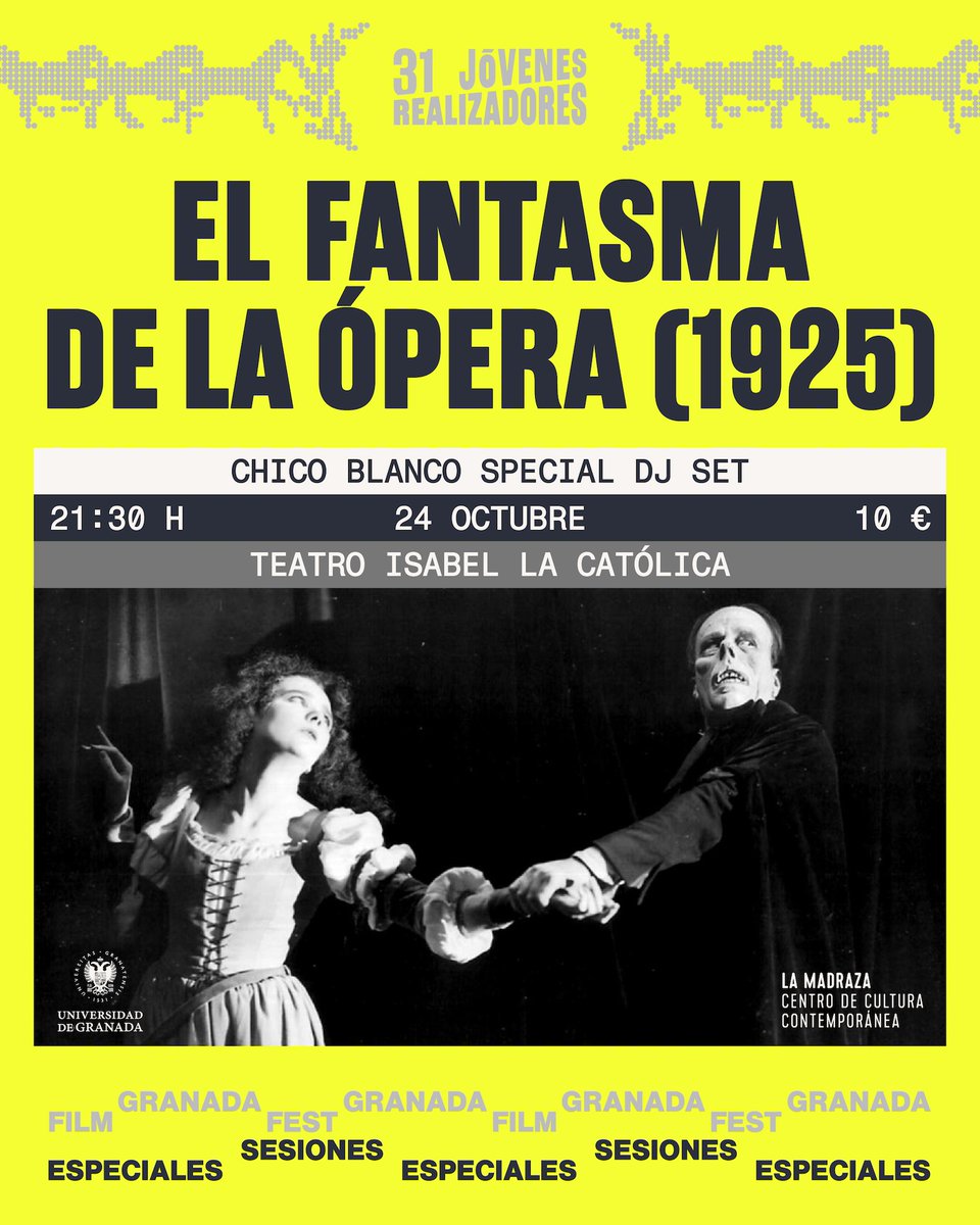 El fantasma de la ópera llega a <a href="/GranadaFilmFest/">Festival Jóvenes Realizadores</a> con música en directo de #ChicoBlanco
campaign-index.com/view.php?J=aMY…
