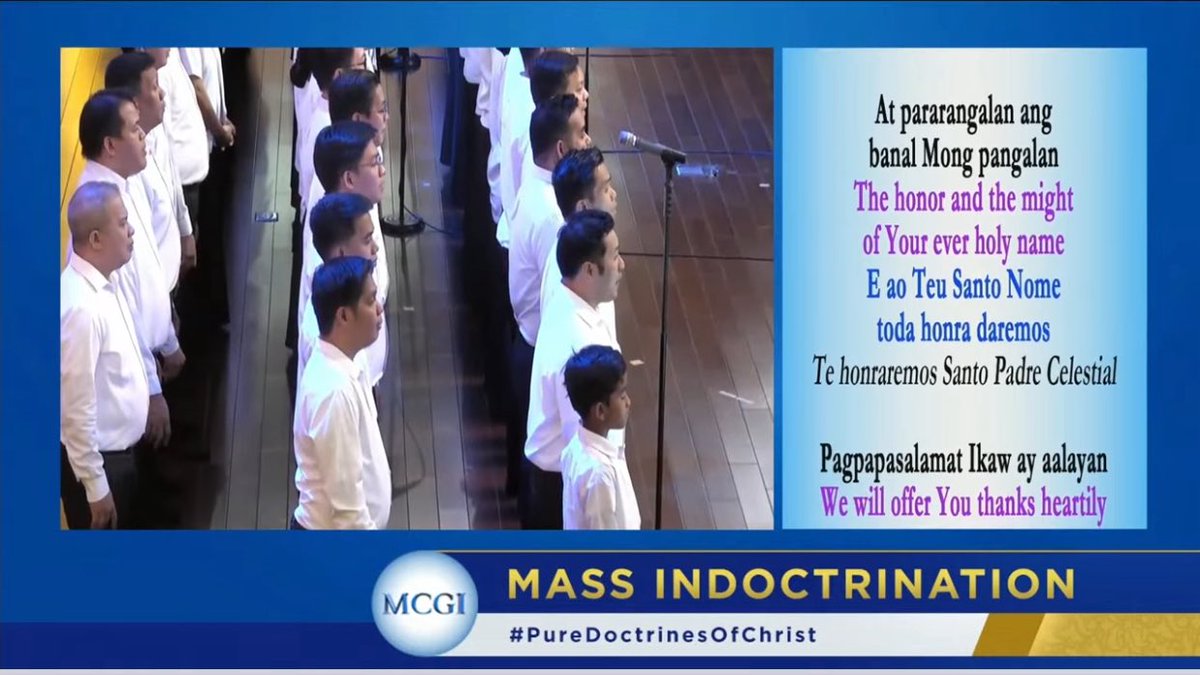WensLazaro's tweet photo. 🎶Magpakailan pa man aming papupurihan. At parrangalan ang banal Mong ngalan. Pagpapasalamat Ikaw ay aalayan. Pangako sa Iyo ng Iyong buong bayan.🎶🎶

MCGI Mass Indoctrination Day 4
October 23, 2025

The Right Way to Pray
#PureDoctrinesOfChrist 
#GlobalPrayerForHumanity https://t.co/NnMbrcTI0d