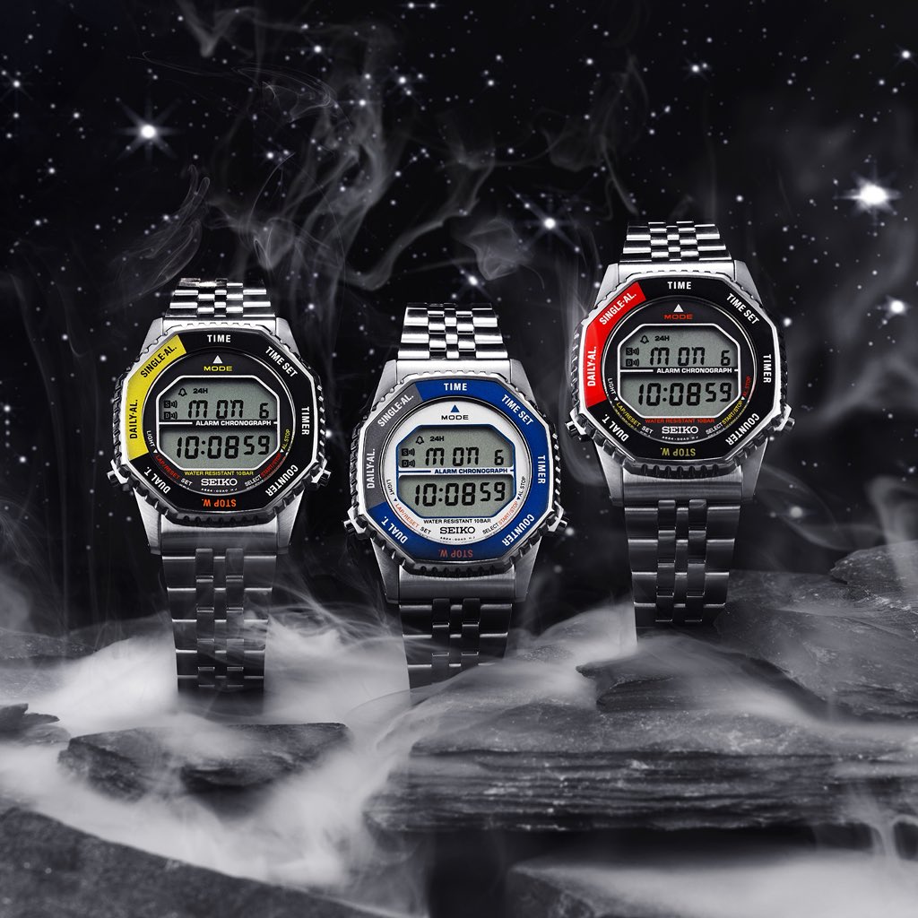 Watchbazar's tweet image. @seikowatchofficial  revives a cult classic Rotocall, a digital watch that once went to space. 
The new 2025 reissue stays faithful to the original Astronaut A829, with that signature rotating bezel to switch between modes instead of buttons.