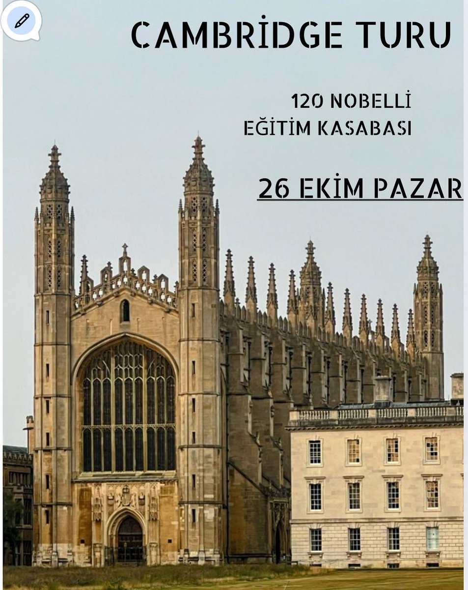 en_derunn's tweet photo. Tarih, Bilim ve Keşif Dolu Bir Gezi! 🇬🇧

120 Nobel Ödülü kazanmış İngiltere’nin en güzel ve en köklü akademik şehirlerinden biri olan Cambridge’i gezeceğiz! 📚✨ https://t.co/hhRHkRRNZ2