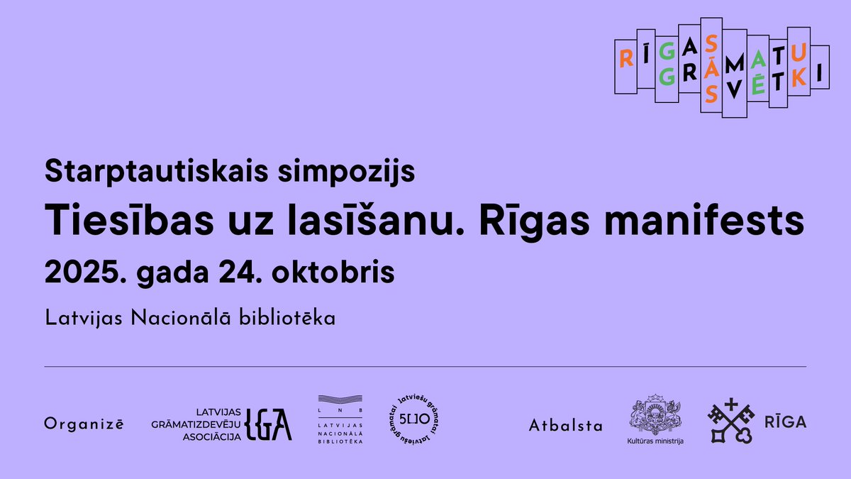 Vai jau reģistrējies rītdienas starptautiskam simpozijam, kurā pieņemsim vēsturisko Rīgas manifestu? Reģistrācija: reg2.lnb.lv/register
Simpozija programma: ej.uz/lasisanassimpo…