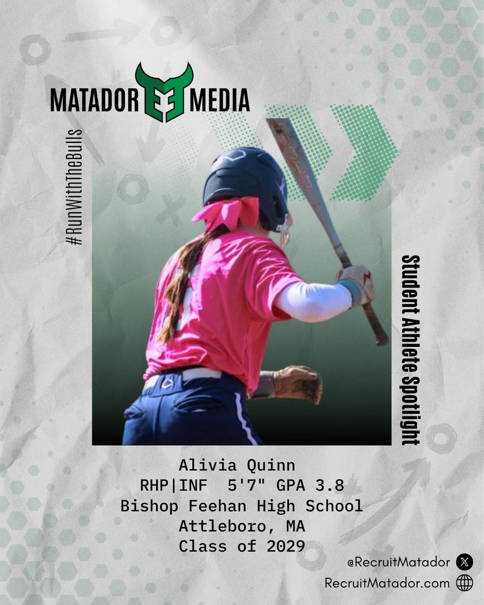 Alivia Quinn 2029
<a href="/AQuinn2029/">Alivia Quinn 2029</a>
MA Stars Fastpitch Espinoza 16u #5
Class of 2029 | 5’7 RHP/INF | GPA 3.8 
Bishop Feehan High School aliviaquinn2029@gmail.com
Massachusetts, USA

<a href="/MAStarsEspinoza/">MA Stars Fastpitch Espinoza 16U</a> 
<a href="/LineDsoftball/">Line Drive Media</a>
<a href="/SoftballDown/">Down South Softball</a>
<a href="/DirectRecruits/">Direct Recruits</a>
<a href="/MSPtakeover/">Minority Softball Prospects</a>
<a href="/TOP_D1RECRUITS/">Softball Top Preps Retweet</a>
<a href="/D1Softball/">D1Softball</a>