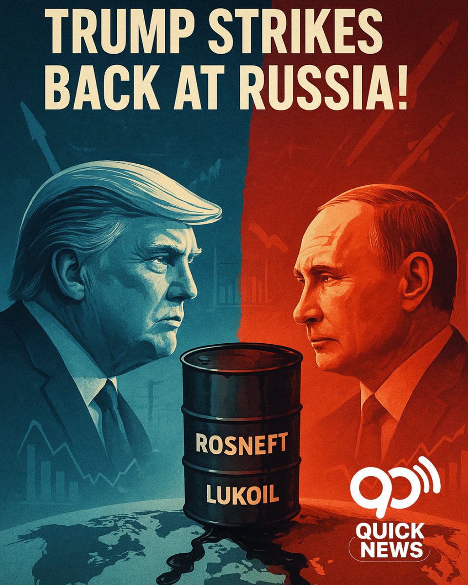 quicknewspak's tweet photo. Breaking News: Trump Hits Russia with Major Sanctions! The U.S. has just announced tough new sanctions on Russia’s 
Read the full detail here:
🔗 https://t.co/OVBTmQ09oO
#TrumpNews #RussiaSanctions #UkraineWar #Lukoil #WorldPolitics #BreakingNews #USvsRussia #GlobalNews https://t.co/n2iEgw2SZo