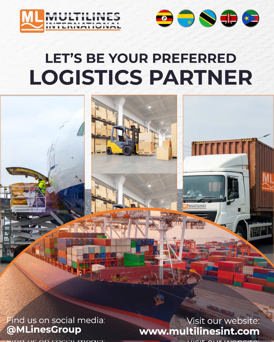 MLinesGroup's tweet photo. At Multillines, we are dedicated to delivering exceptional logistics solutions tailored to your needs. Our promise is rooted in reliability, efficiency, and innovation.
Reach us today via multilines@multilinesint.com / call us +256 (0) 414 253892
#Multilines #Logistics #Business #Partnerships