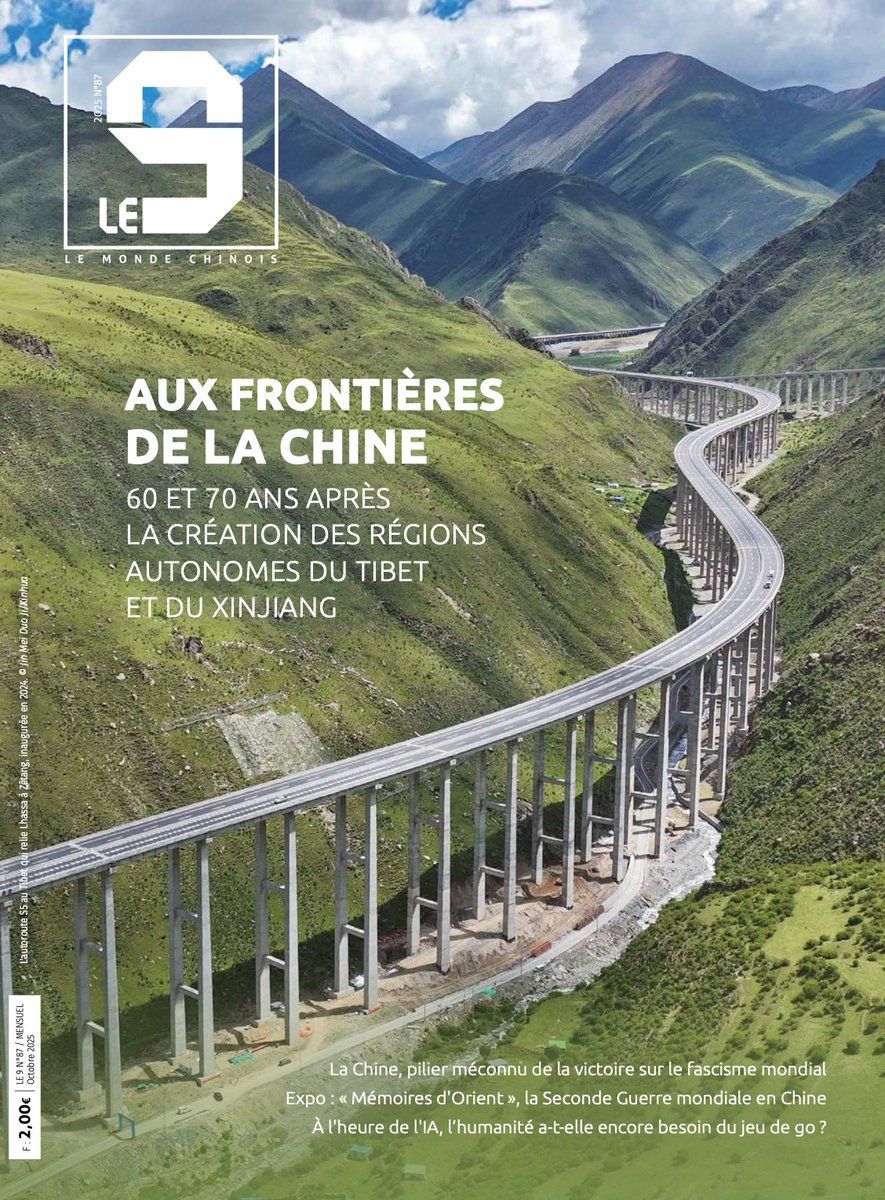 Le9Magazine's tweet image. Le numéro du 9 du mois d’octobre est disponible ! Retrouvez ce mois-ci notre dossier consacré aux anniversaires des régions autonomes du Tibet et du Xinjiang