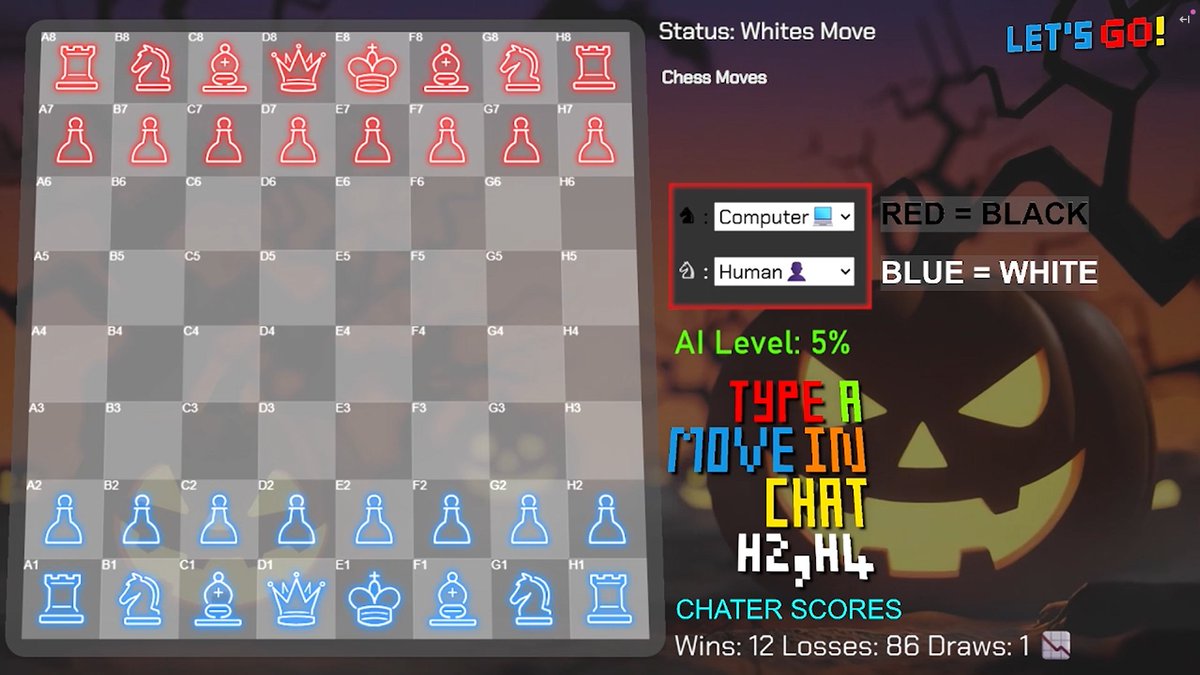 GameHandsDotNet's tweet image. Play chess live on our YouTube channel by typing moves in chat. Also new Halloween theme, come see it before it is gone. 🔗Link: youtube.com/@GameHandsDotN…