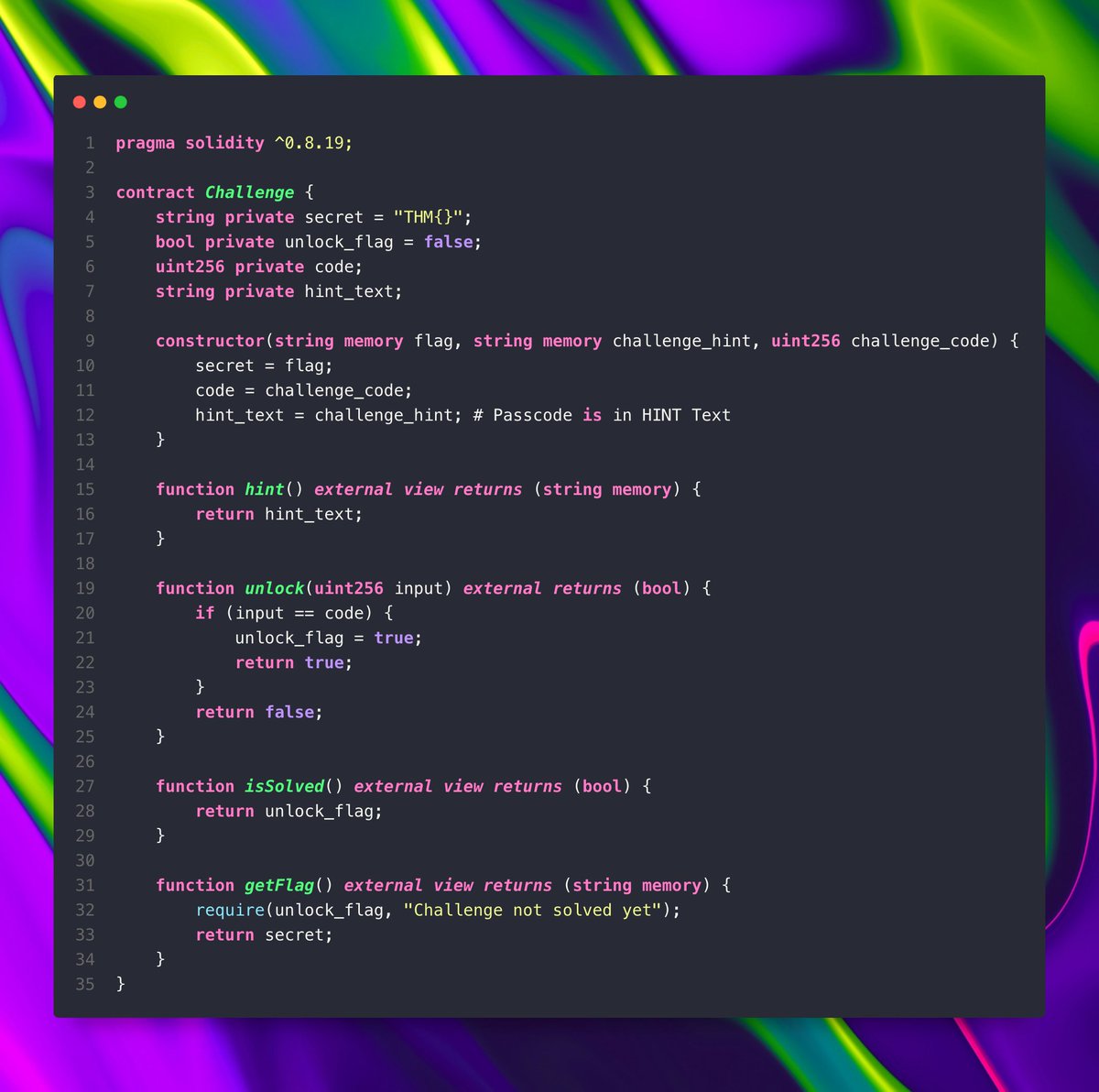exploitio's tweet image. #چالش #کد ۷۶
📝 زبان: Solidity
✅ رایتاپ رو ۲ ۳ روز دیگه میذارم!
⁉️آسیب پذیری تقریبا مشخصه کجاست! شما دقیق بگین چیه!؟
❓ چطور اکسپلویت میشه؟
🔥 چالش #tryhackme هستش به اسم: PassCode
#امنیت #چالش_کد