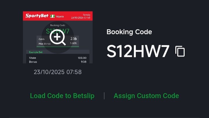 Overflow (@overflow00009) on Twitter photo Monday Picks 🏆🏆🏆
Sharp 2 Odds ready 👯♂️👯♂️👯♂️
Booking Code 👉S12HW7👈
Sportybet 🎀🎀🎀
Bet Responsibly 🙏🙏🙏
<a href="/SportyBetNG/">SportyBetNG</a> <a href="/SportyBet/">SportyBet</a> <a href="/Freshtip1/">FRESH</a> <a href="/loudpunts/">LOUDPUNTS☘️🍀🍀</a> <a href="/notoriouztips/">Notoriouz Tips 𝕏</a> <a href="/Promisepunta/">MR P 🐅💰</a> <a href="/Mr_Big_Money90/">Mr BigMoney</a> <a href="/alukoboy_/">Siir Aluko</a> <a href="/bettinghubgames/">BETTING HUB ⭐️🫵🏽</a> <a href="/BoomQueen_/">B O O M Q U E E N 💥👸🏽</a> <a href="/Jeremaiah2911/">SonOfGrace ☘️☘️☘️</a> <a href="/HolyOdds/">HOLY ODDS🌓🇨🇦</a> Monday Picks 🏆🏆🏆
Sharp 2 Odds ready 👯♂️👯♂️👯♂️
Booking Code 👉S12HW7👈
Sportybet 🎀🎀🎀
Bet Responsibly 🙏🙏🙏
<a href="/SportyBetNG/">SportyBetNG</a> <a href="/SportyBet/">SportyBet</a> <a href="/Freshtip1/">FRESH</a> <a href="/loudpunts/">LOUDPUNTS☘️🍀🍀</a> <a href="/notoriouztips/">Notoriouz Tips 𝕏</a> <a href="/Promisepunta/">MR P 🐅💰</a> <a href="/Mr_Big_Money90/">Mr BigMoney</a> <a href="/alukoboy_/">Siir Aluko</a> <a href="/bettinghubgames/">BETTING HUB ⭐️🫵🏽</a> <a href="/BoomQueen_/">B O O M Q U E E N 💥👸🏽</a> <a href="/Jeremaiah2911/">SonOfGrace ☘️☘️☘️</a> <a href="/HolyOdds/">HOLY ODDS🌓🇨🇦</a>