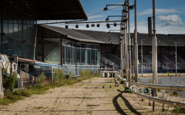 Four British dog tracks after the hare had run for the final time.