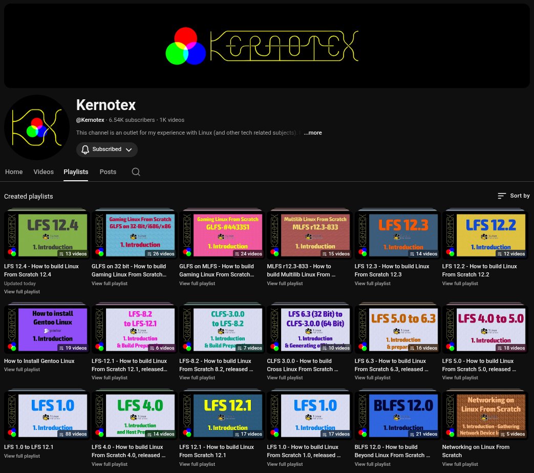 bytetwt's tweet image. An absolute goldmine - 1000+ videos on building Linux from scratch