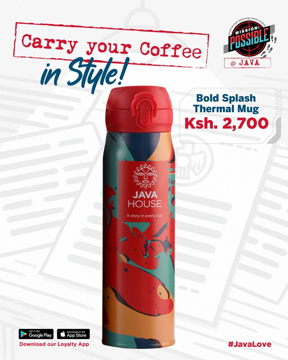 javahouseafrica's tweet image. The best gifts are ours! Get a Java Thermal Mug today at a branch near you. #JavaLove