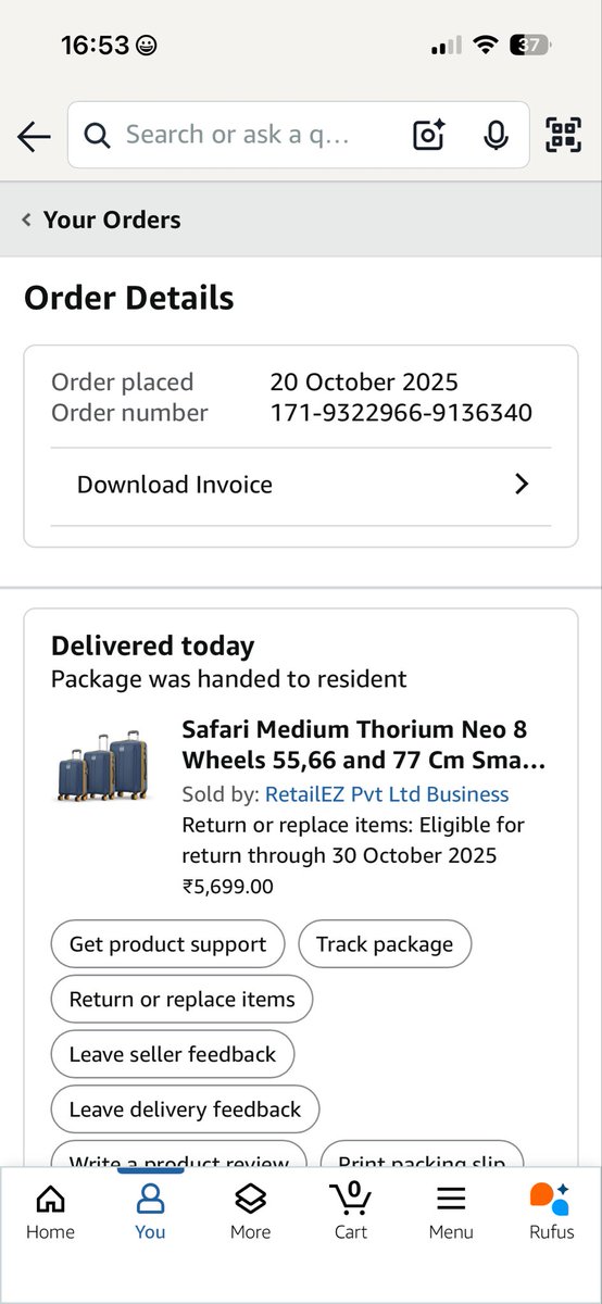 thammaiah_nd's tweet photo. @amazonIN @amazon @AmazonHelp I had ordered trolley baggage, however received different one.
Ordered below  (1) but received different one https://t.co/poSnPnV9Im