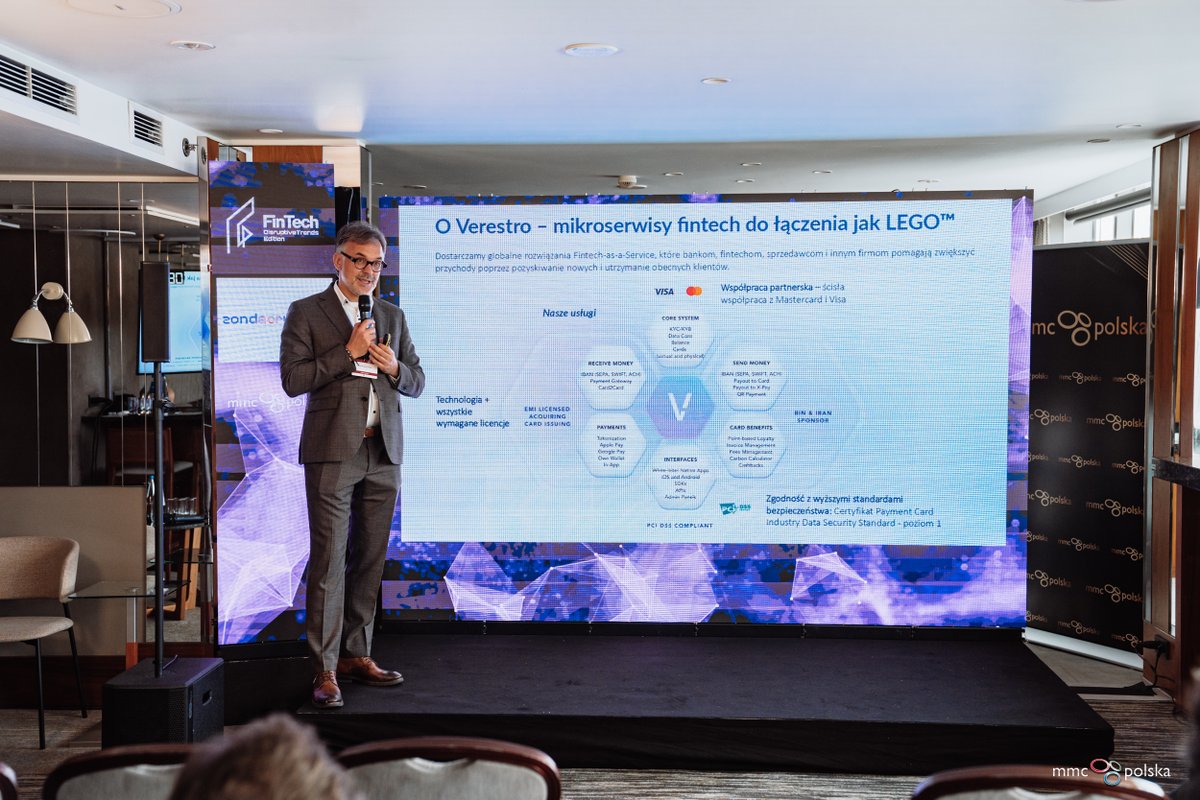 FinTechDigital's tweet image. 🎙️ Kolejno wysłuchaliśmy case study pl.: „Stablecoiny akceptowane na każdym terminalu płatniczym już dziś”, który zaprezentował Adam Miziołek, Chief Global Growth Officer, Verestro.